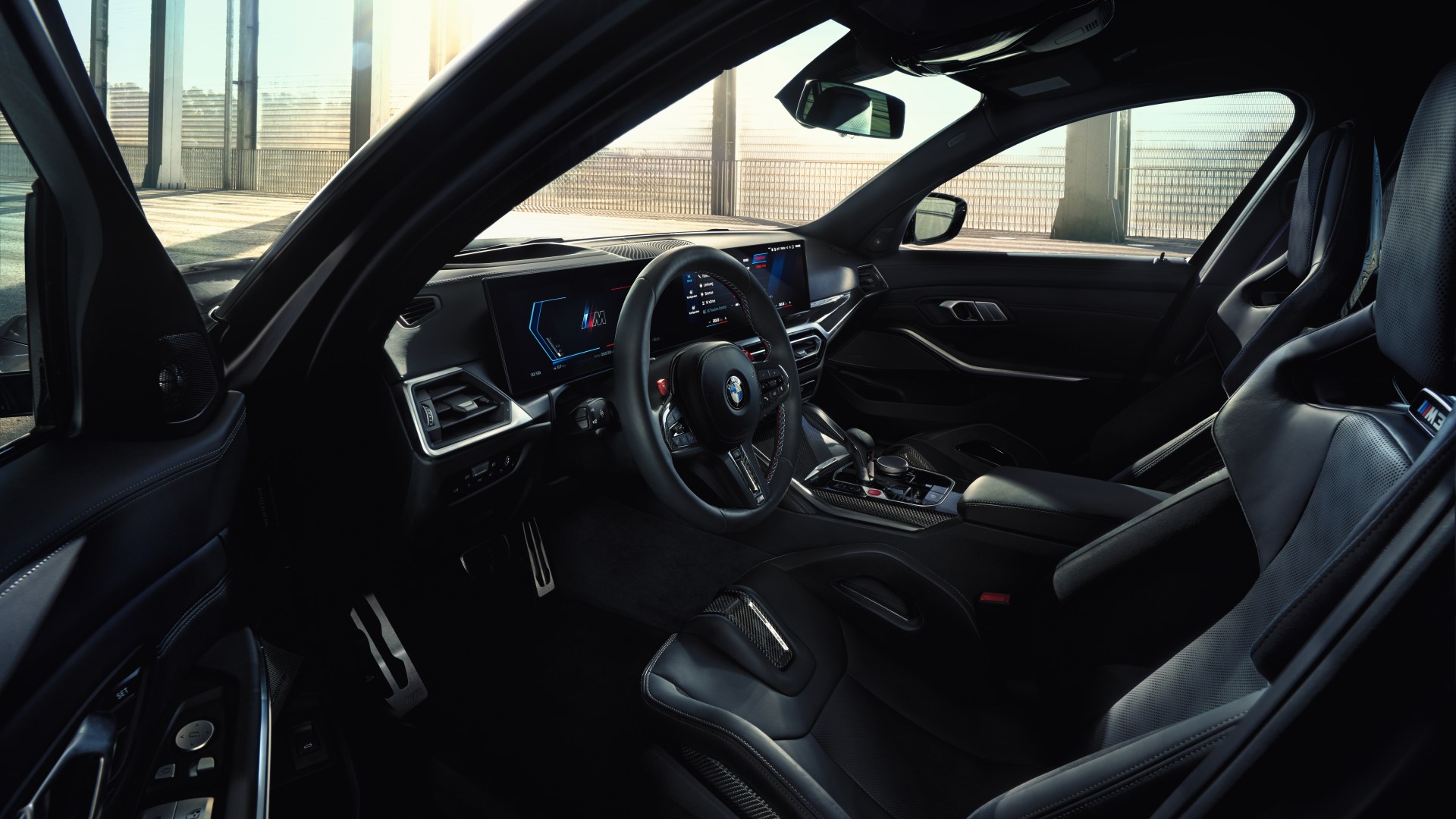 Interieur und M Lederlenkrad des BMW M3 Competition Touring Interieur und M Lederlenkrad des BMW M3 Competition Touring