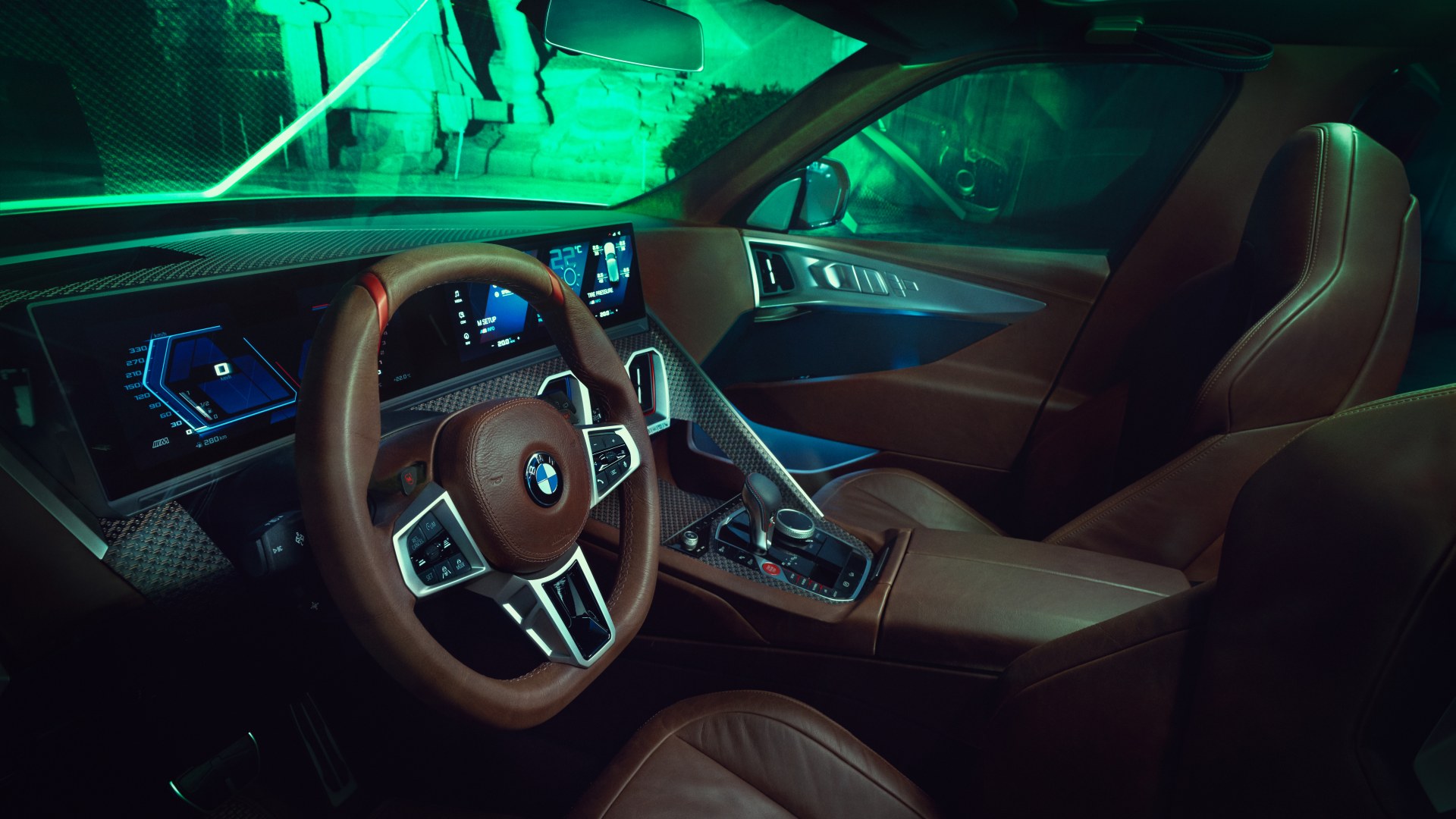 BMW Concept XM Interior and M steering wheel of the BMW Concept XM