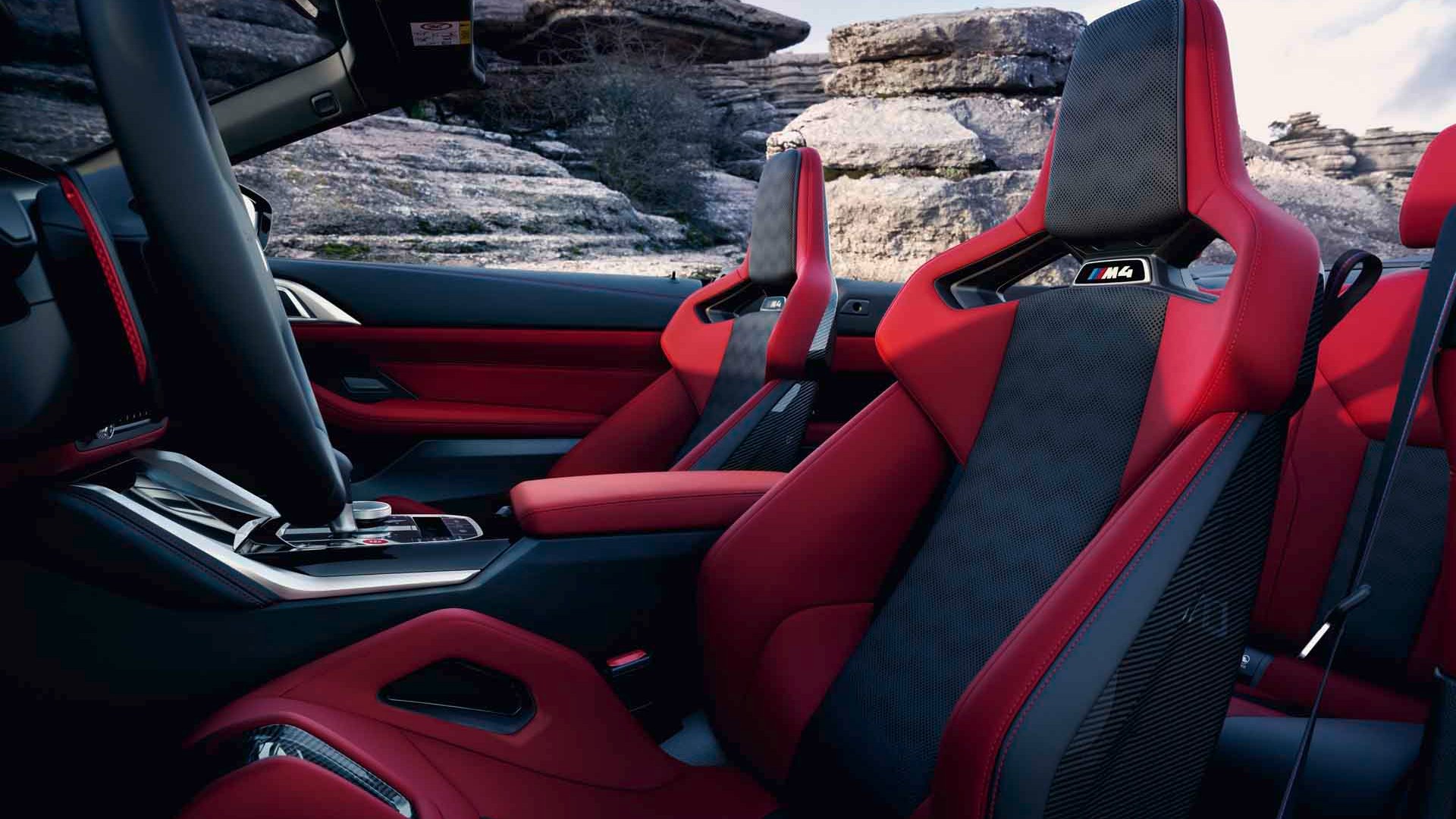 BMW M4 Competition Convertible BMW M4 Competition Convertible with BMW Individual full leather trim 'Merino' Fiona Red/Black