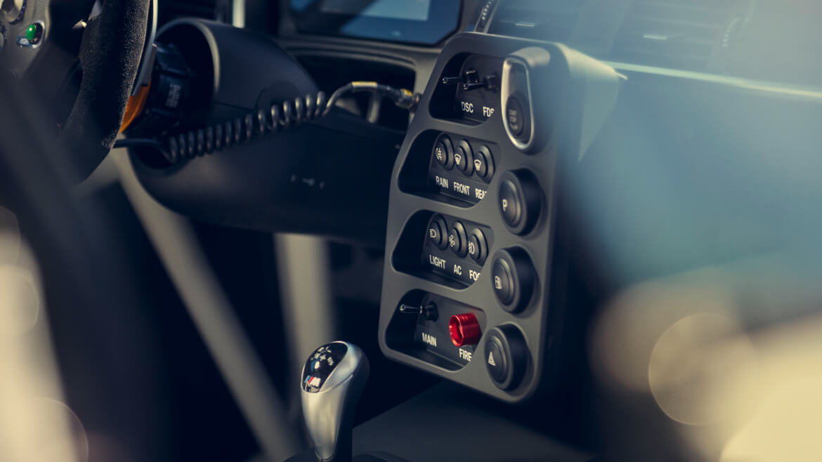 Centre console of the BMW M2 CS Racing