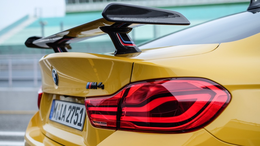 BMW M4 Speedgelb Heckspoiler