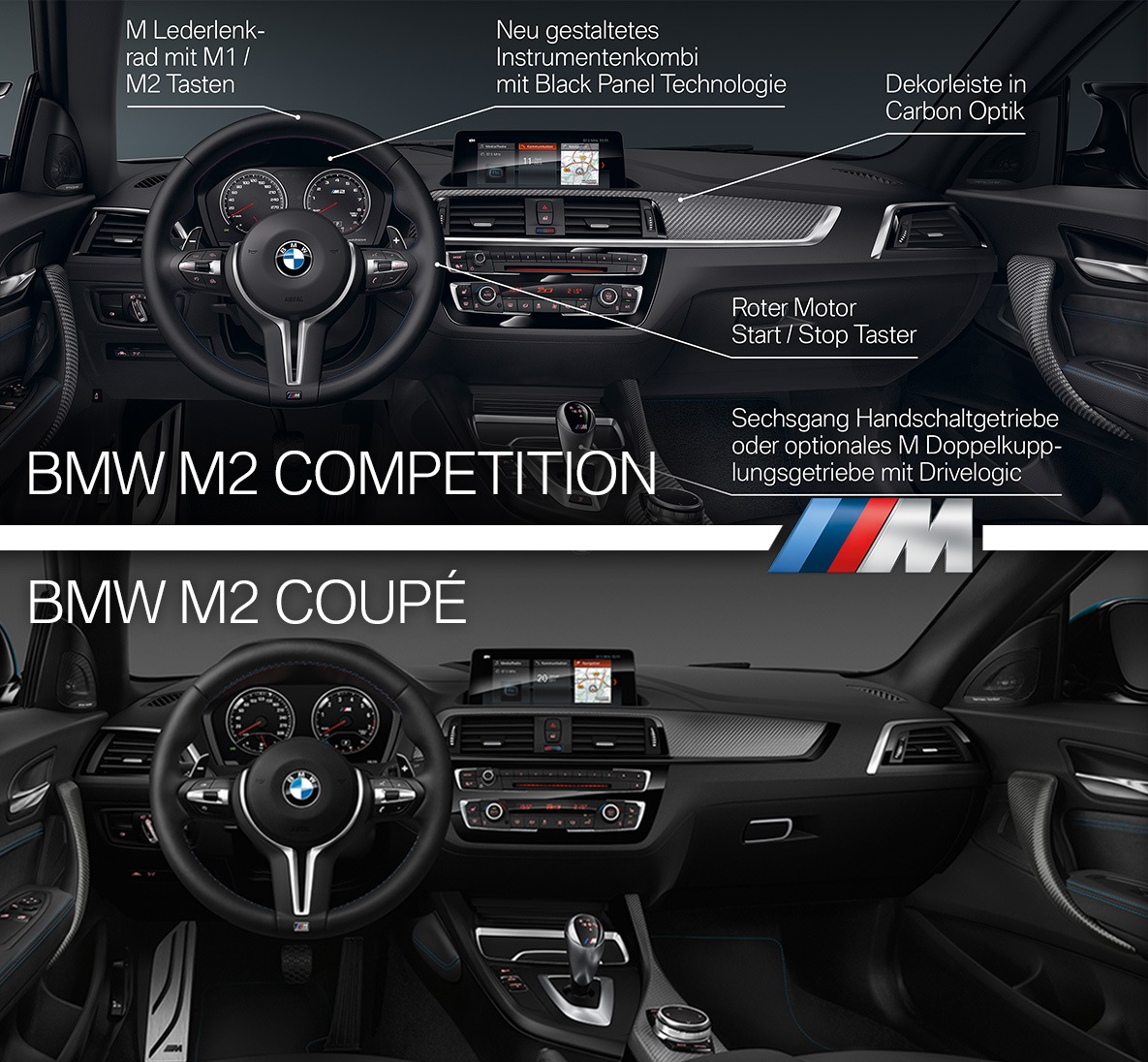 BMW M2 und BMW M2 Competition Interieur, Armaturenbrett, Cockpit