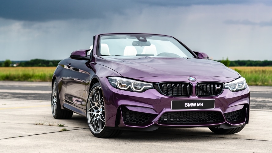 BMW M4 Cabrio in Purple Silk