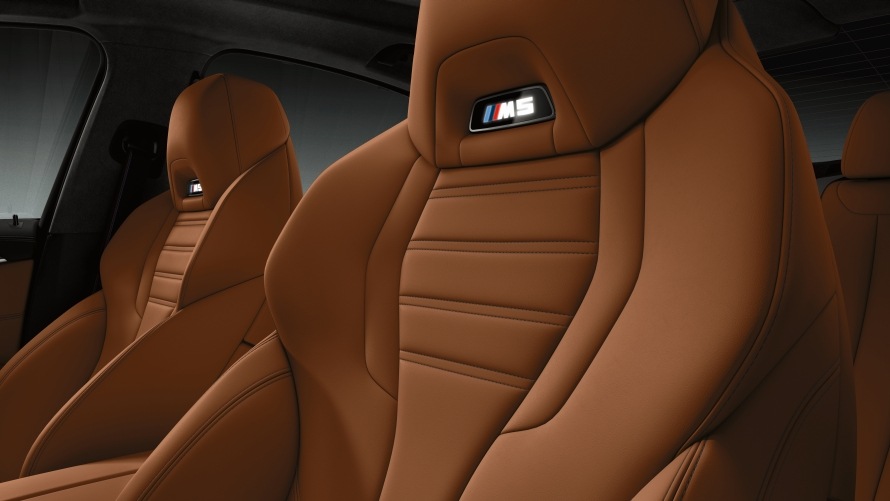 BMW M5 Competition sport seats with illuminated M5 logo
