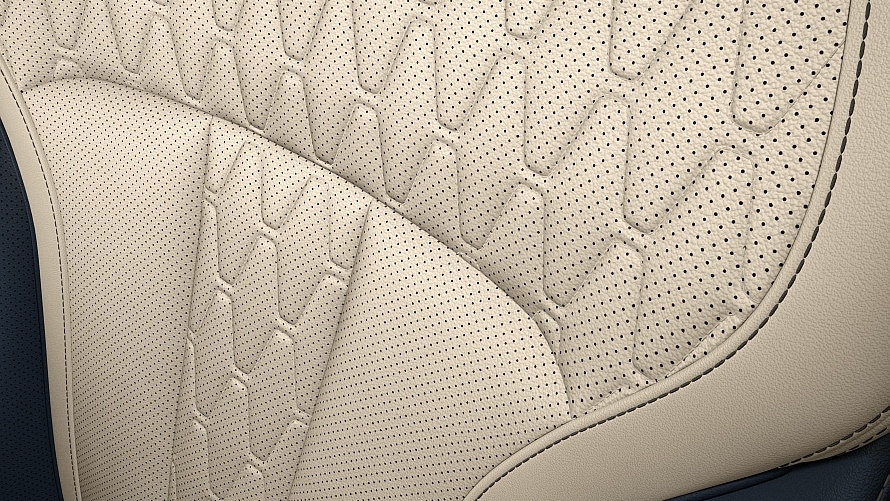 BMW Individual Volllederausstattung Merino Feinnarbe Bicolor Elfenbeinweiß/Nachtblau