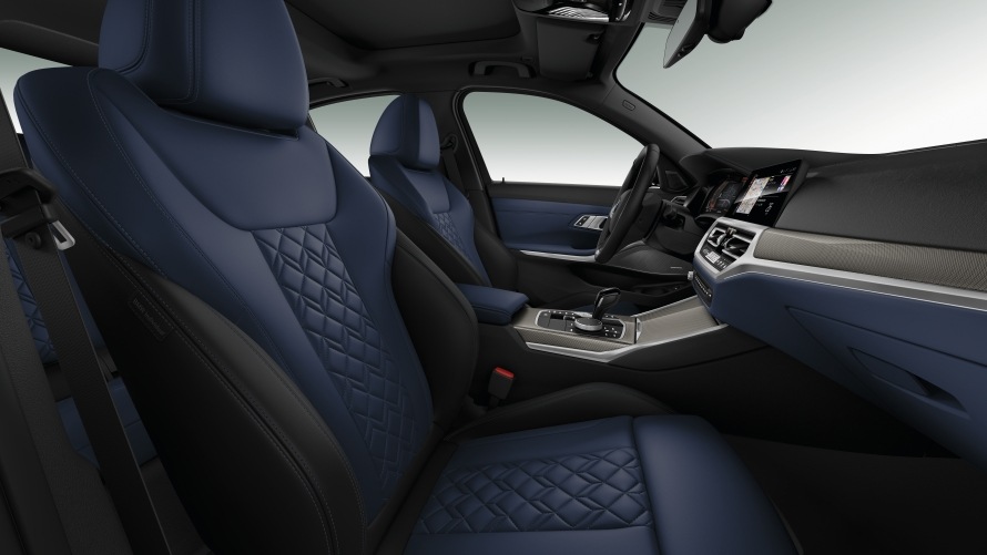 BMW Individual Volllederausstattung Merino Feinnarbe Fjordblau/Schwarz