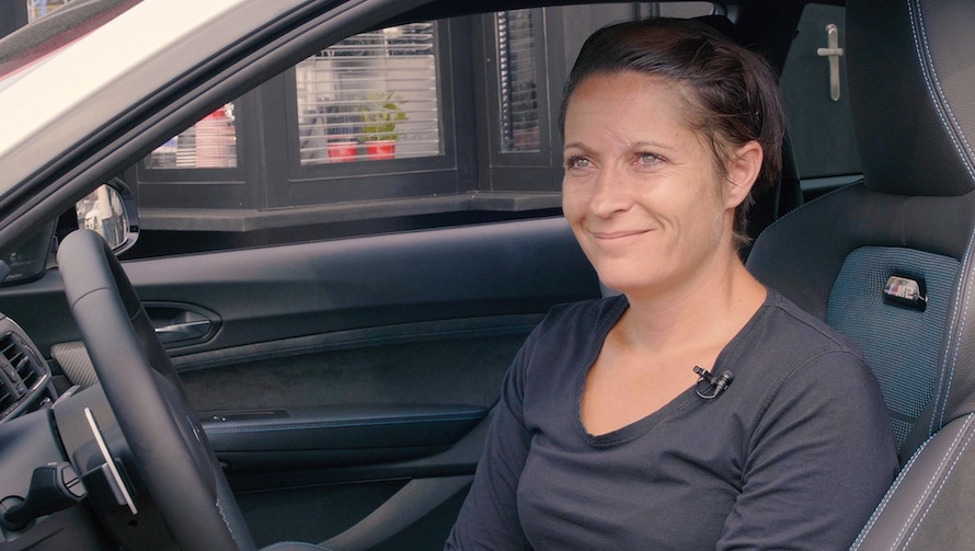 BMW Precision Driver Asja Zupanc sitting in the BMW M2 Competition