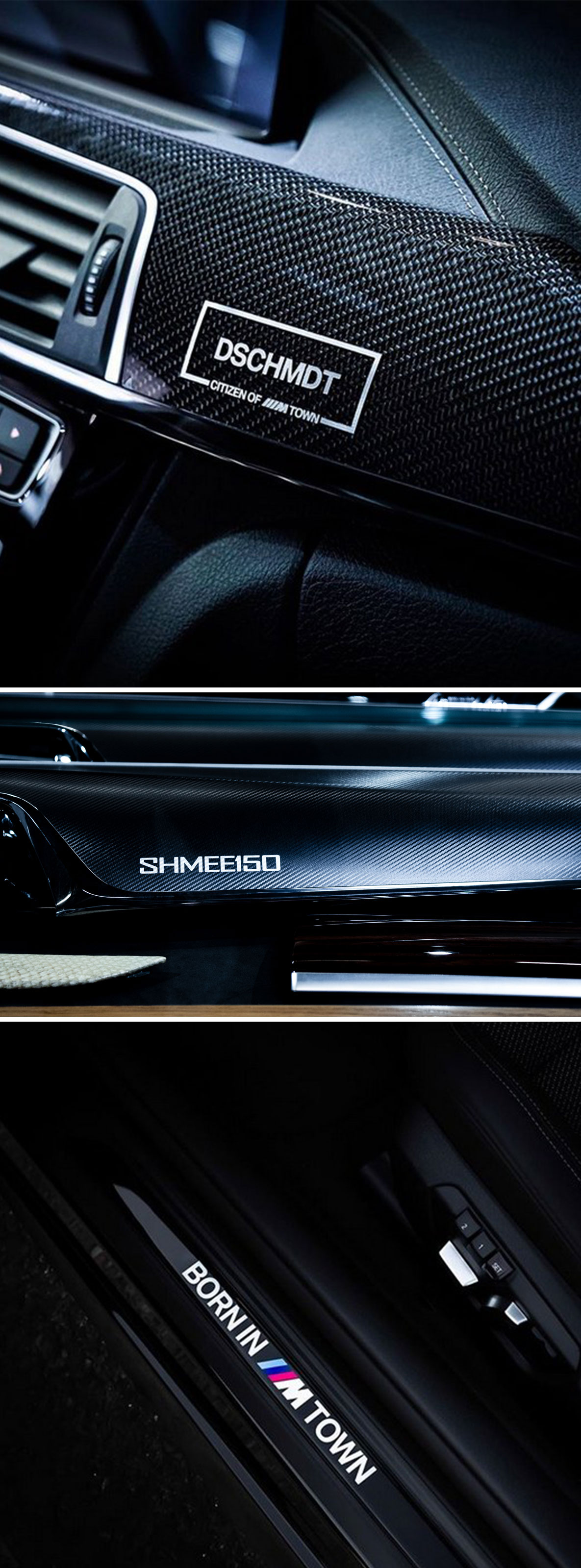 Exklusive Interieurleisten mit persönlicher Gravur von BMW Individual