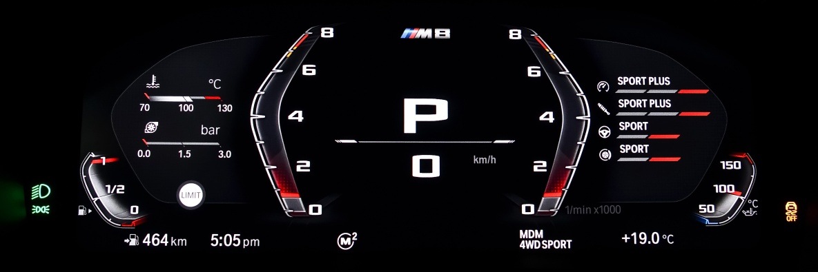 BMW M8 Control Display