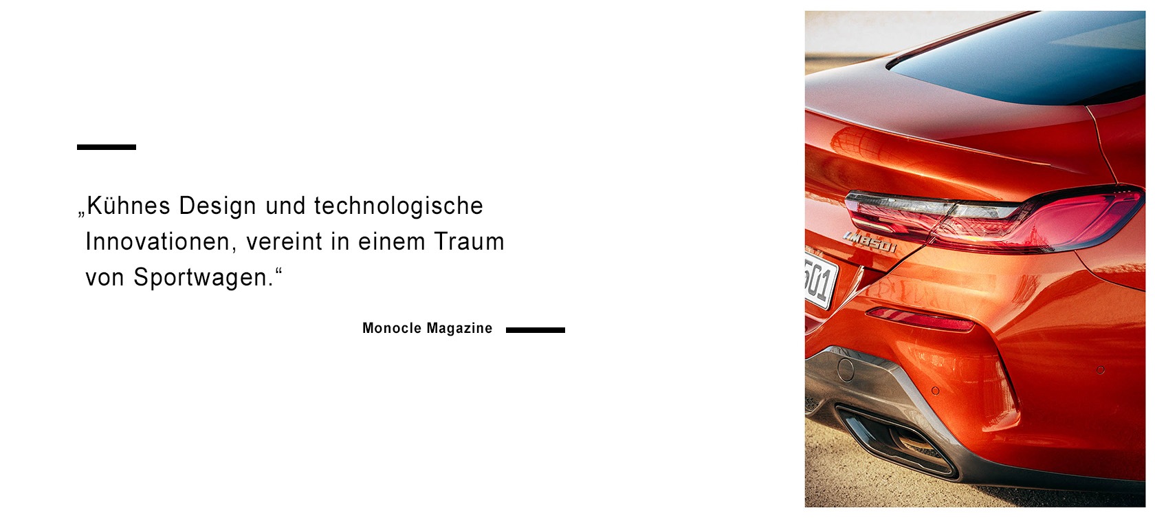 BMW M850i xDrive Coupé Heck eines roten BMW M850i xDrive Coupé