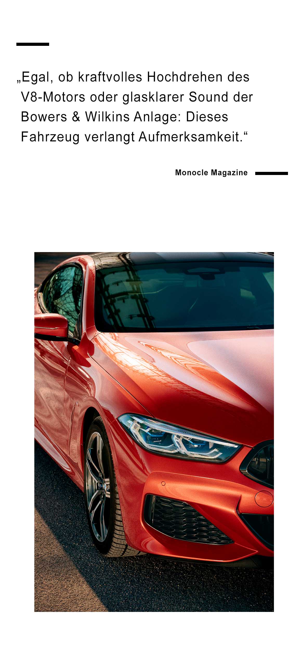 BMW M850i xDrive Coupé Front eines roten BMW M850i xDrive Coupé