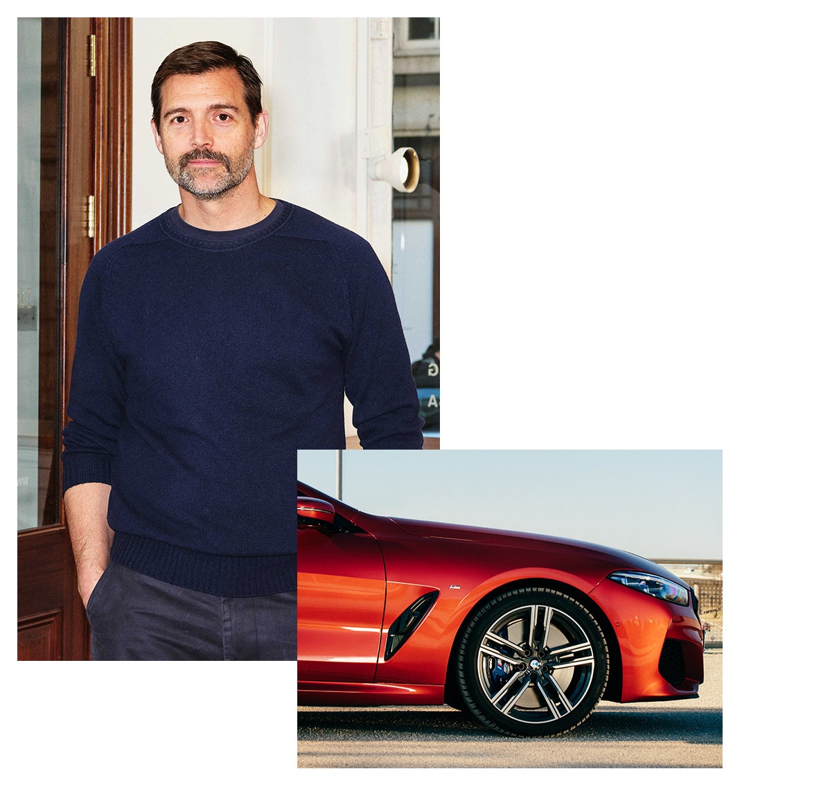 Patrick Grant und das BMW M850i xDrive Coupé Der britische Modedesigner Patrick Grant und das BMW M850i xDrive Coupé