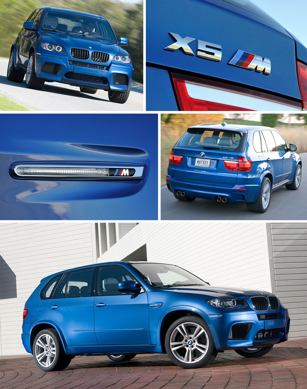 Blauer BMW X5 M der ersten Generation E70