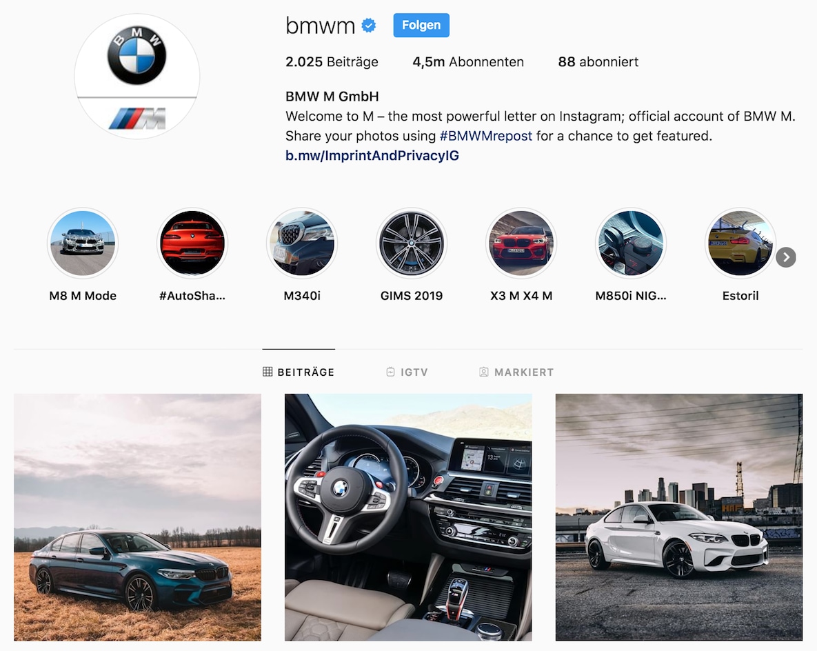 bmw m instagram