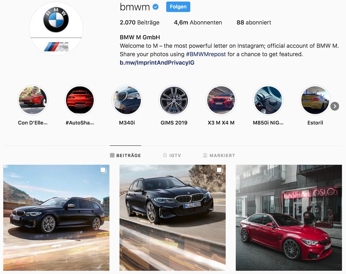 Instagram BMW M