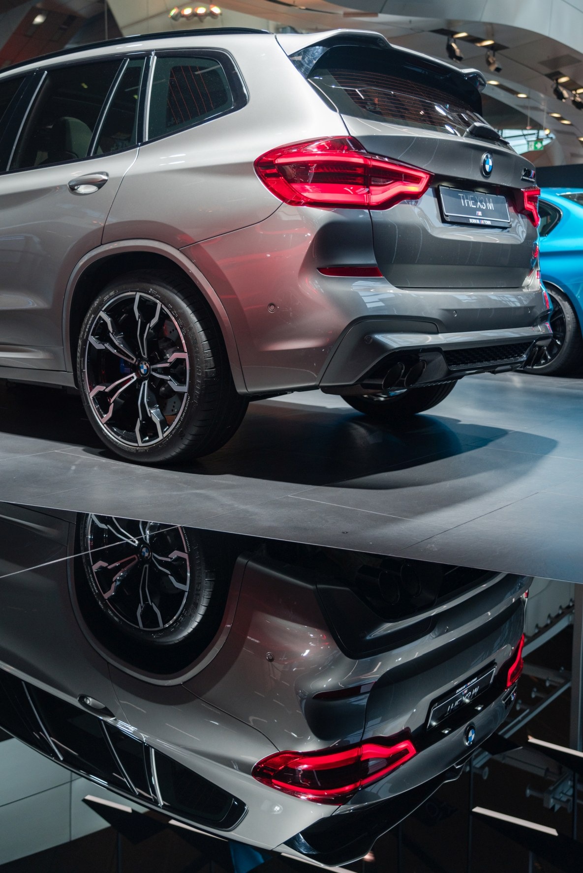 Grauer BMW X3 M Competition in der BMW Welt