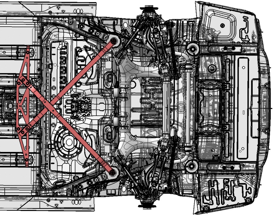 Kreuzstreben am Hinterwagen des BMW M5