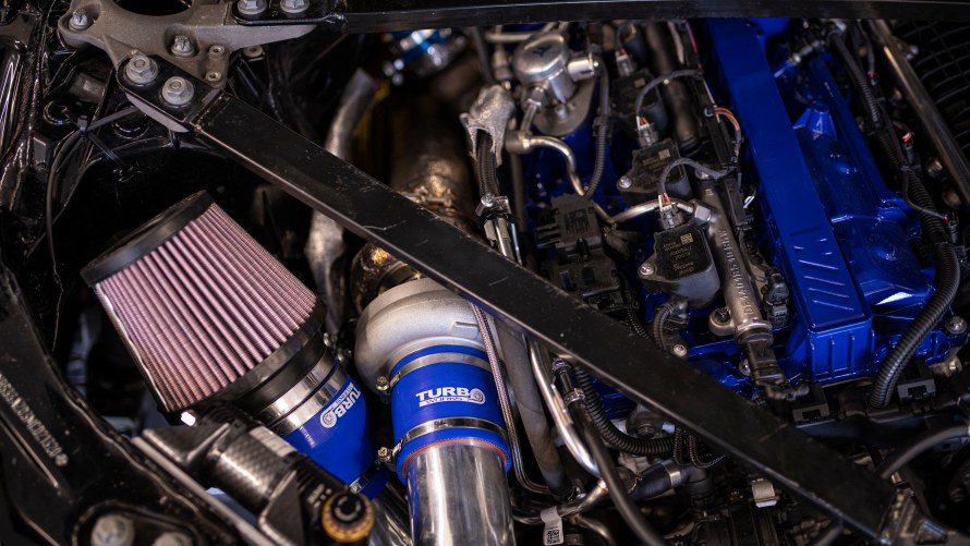 The engine of the Driftbrothers' BMW M4 Competition