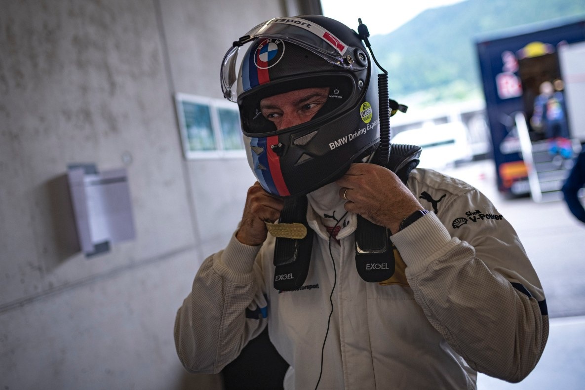 Markus Flasch, CEO of BMW M GmbH wearing a racing outfit