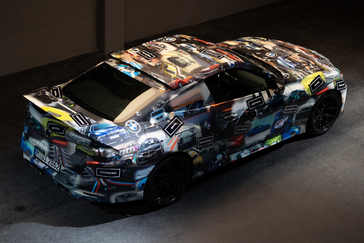 BMW 3.0 CSL in colorful camouflage.