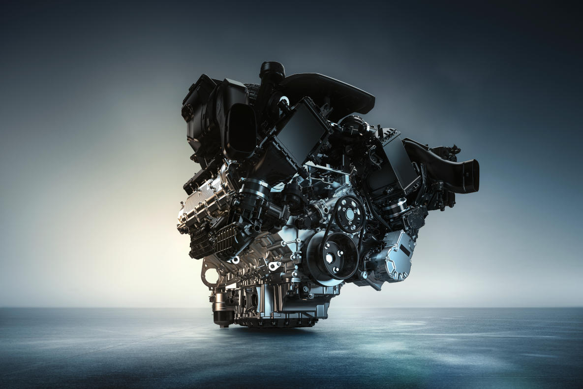 The V8 engine of the BMW XM.