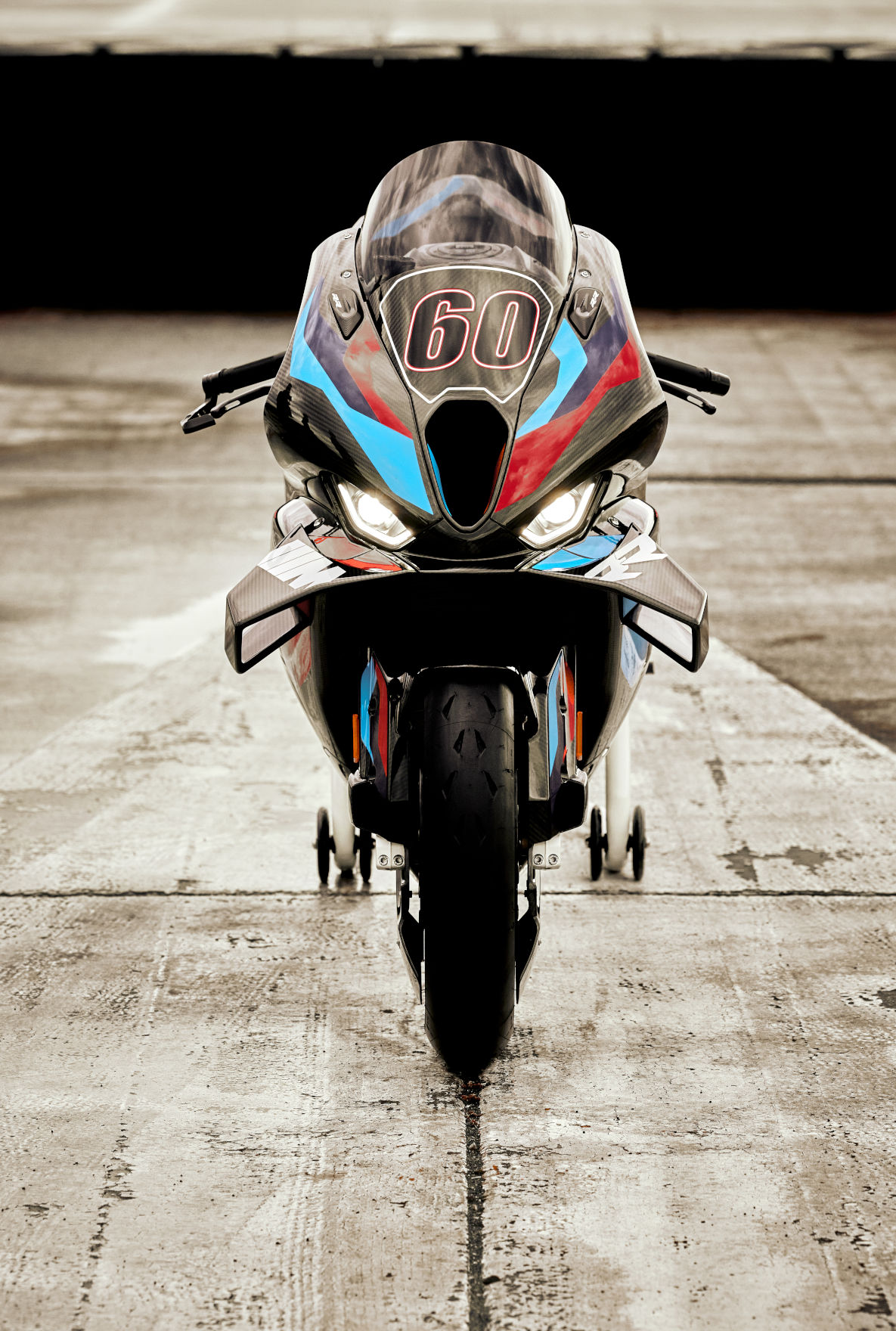 The front of the BMW M 1000 RR Competition.