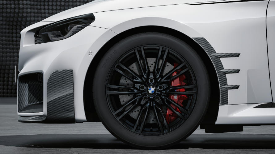 BMW M Performance Parts for the BMW M2: 19-inch M light alloy wheel double spoke 829 M Jet Black matt.