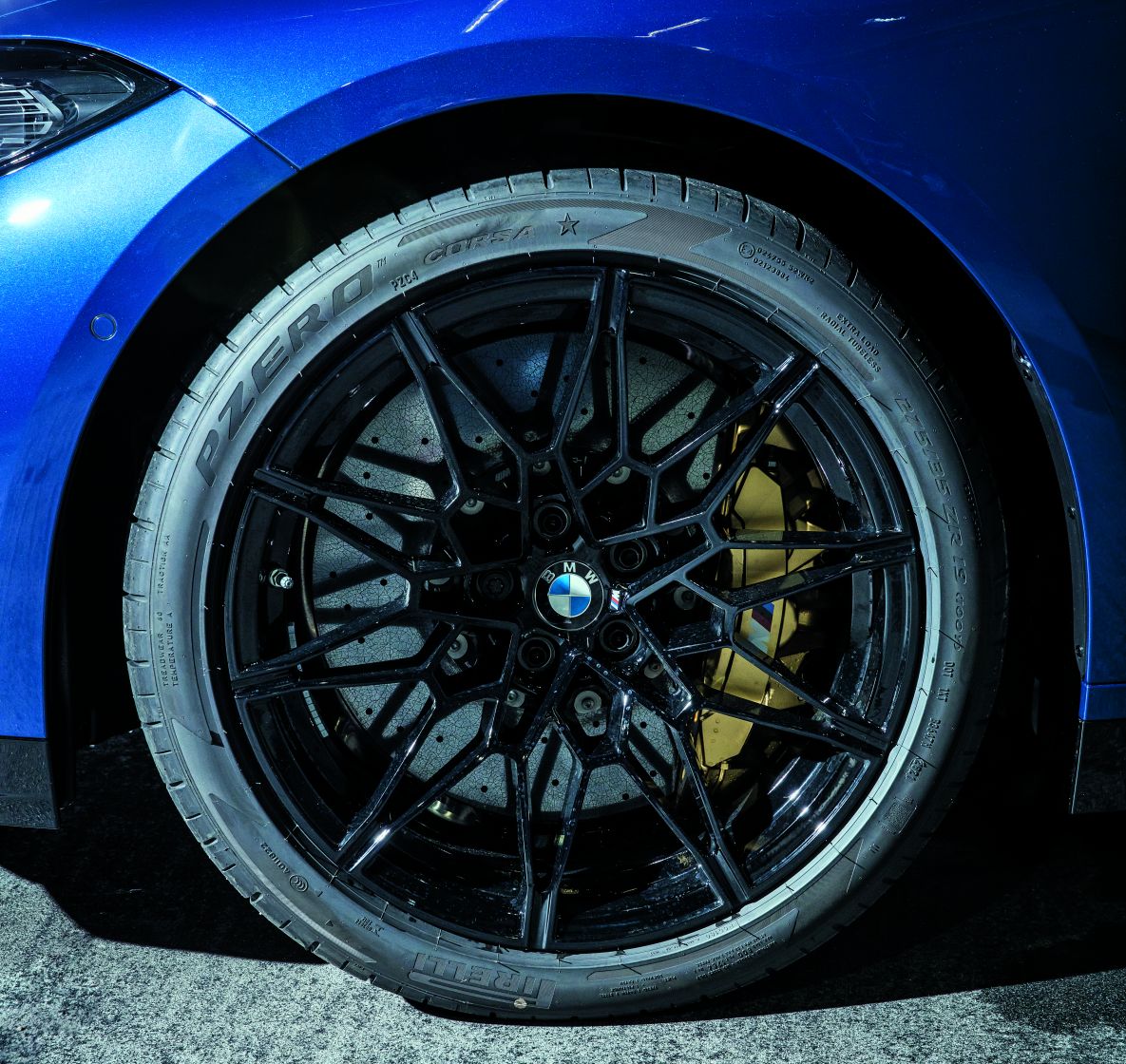 Die Doppelspeichenfelgen des BMW M3 G80.