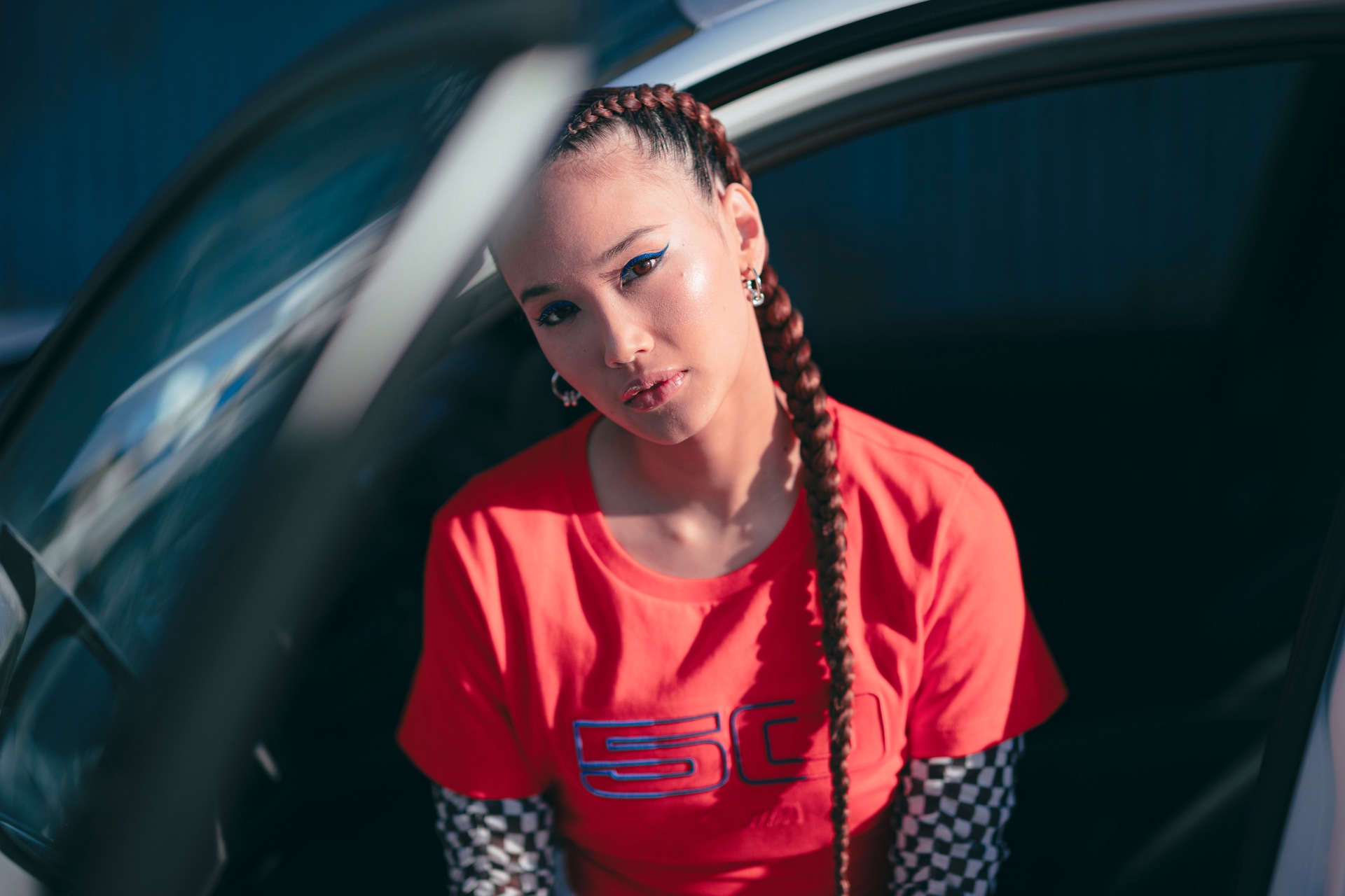 The red ladies' t-shirt from the 50 Years of BMW M collection.