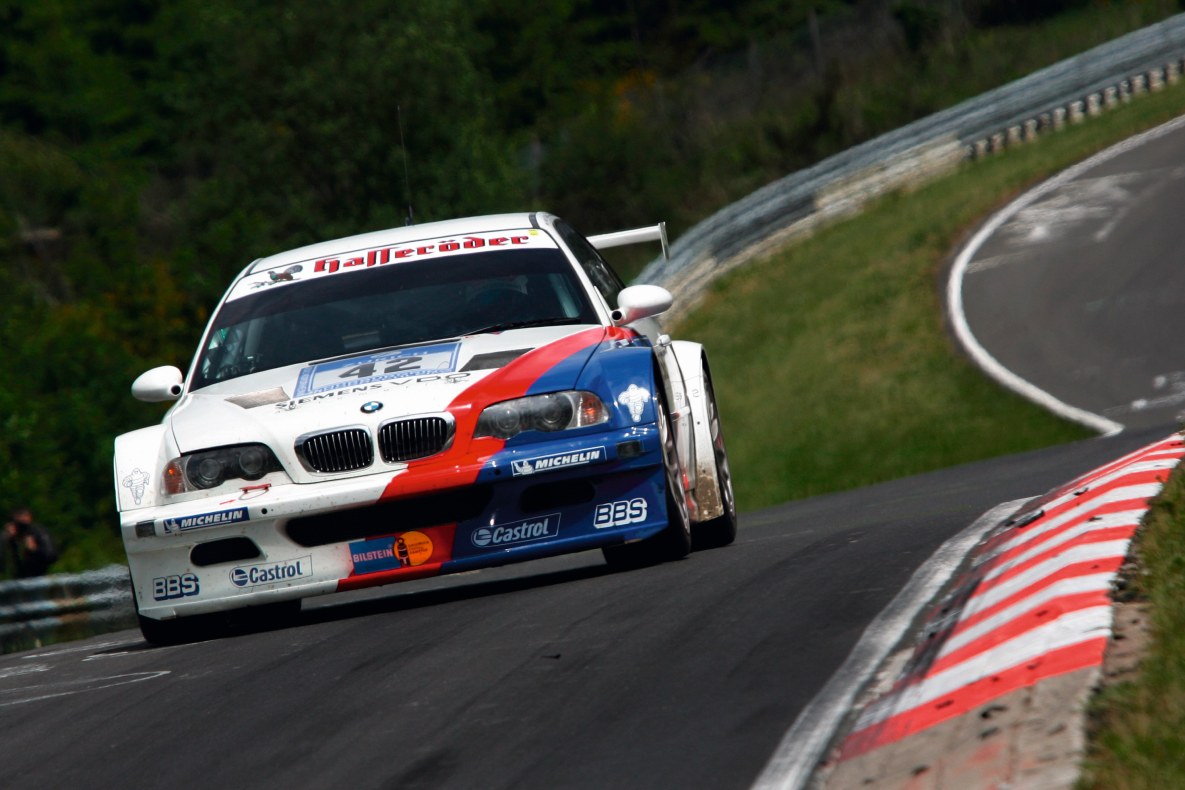 The BMW M3 GTR at the Nürburgring.