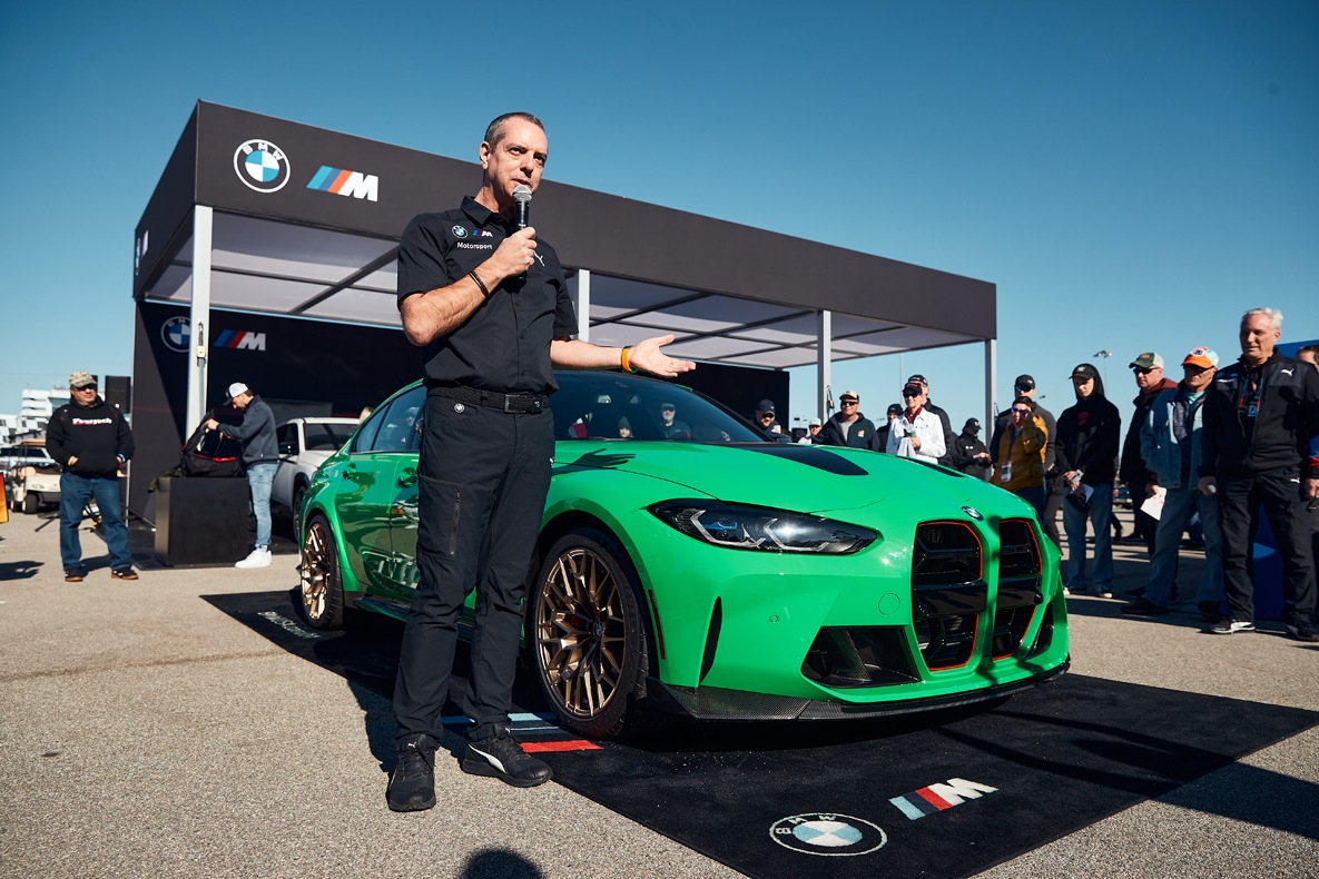 BMW M CEO Franciscus van Meel presents the new BMW M3 CS.