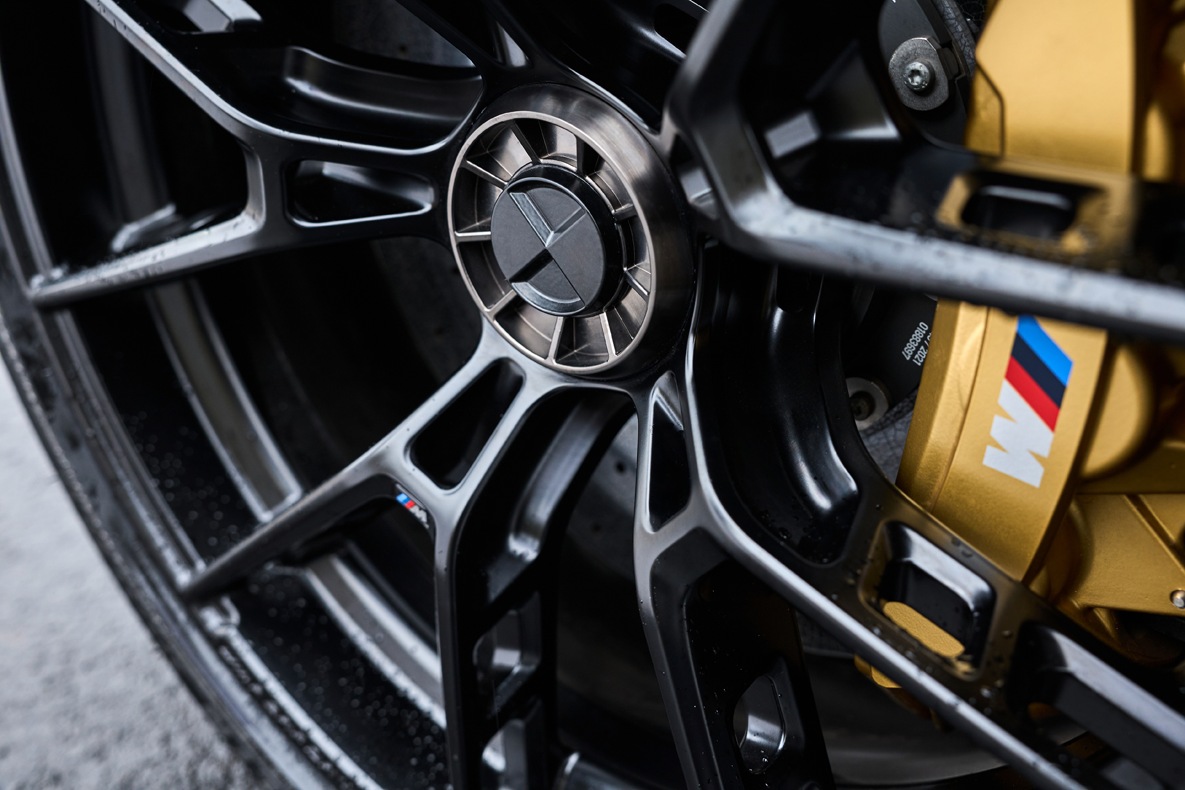BMW M Performance Parts centrelock wheel on the BMW M3 Touring Close-up of the centerlock wheel on the BMW M3 Touring.