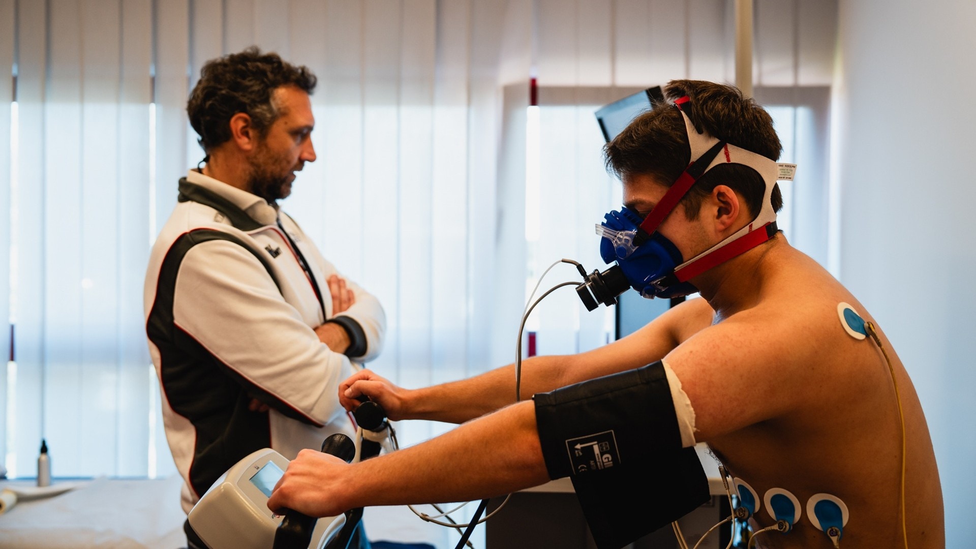 Participant Niels Tröger during cardio training.