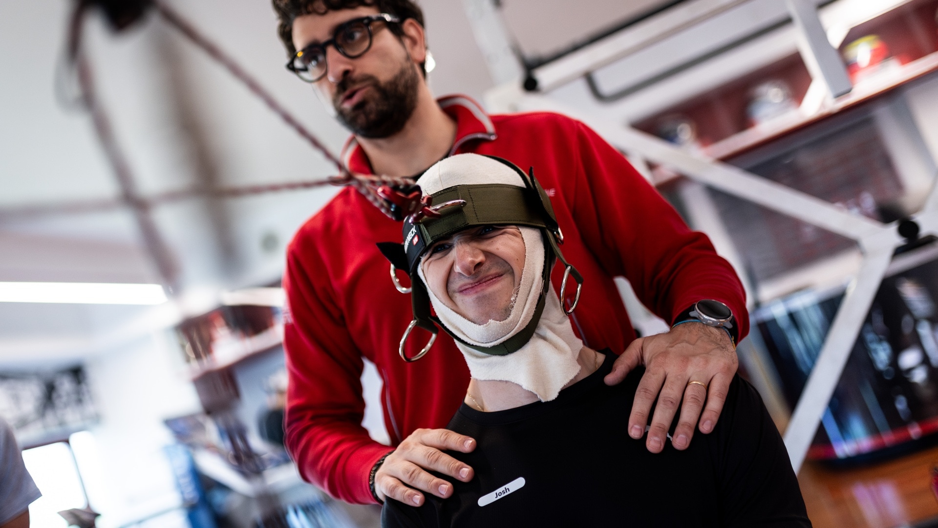 Participants in the BMW M Racing Academy during the physical training sessions