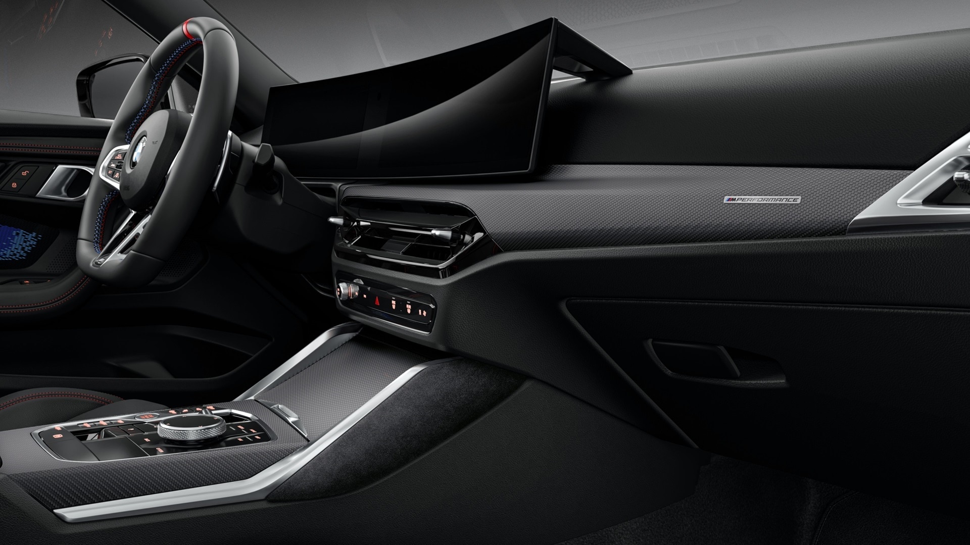 M Performance Interieurblenden Carbon/Alcantara und M Performance Kniepads Alcantara