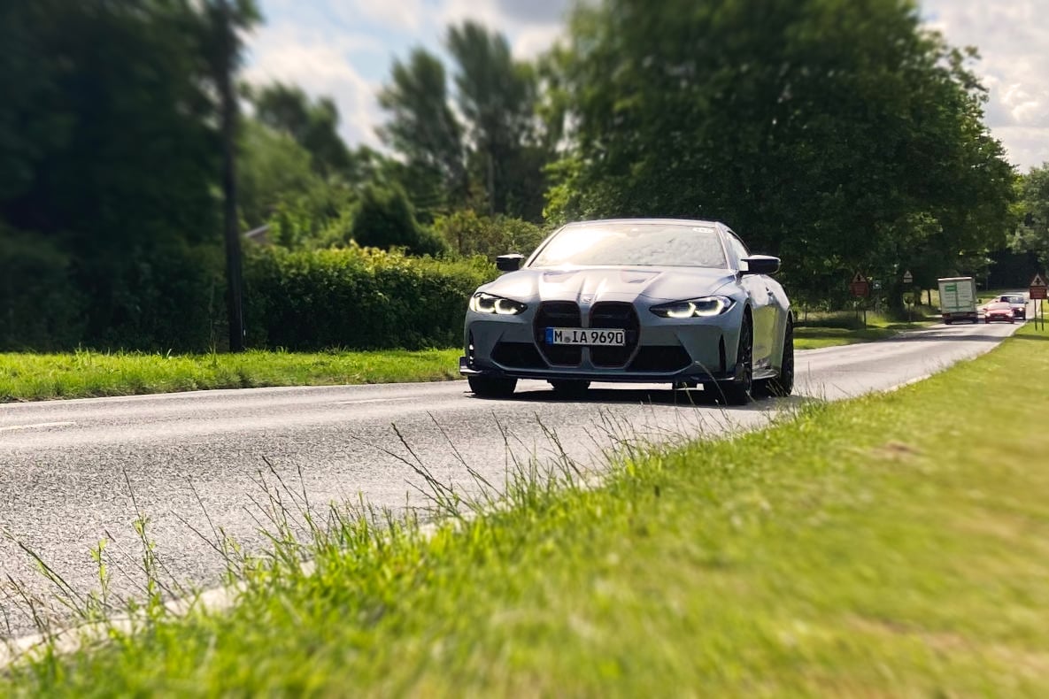 EVEN DRIVING ON THE LEFT THE BMW M4 CSL LOOKED GOOD.