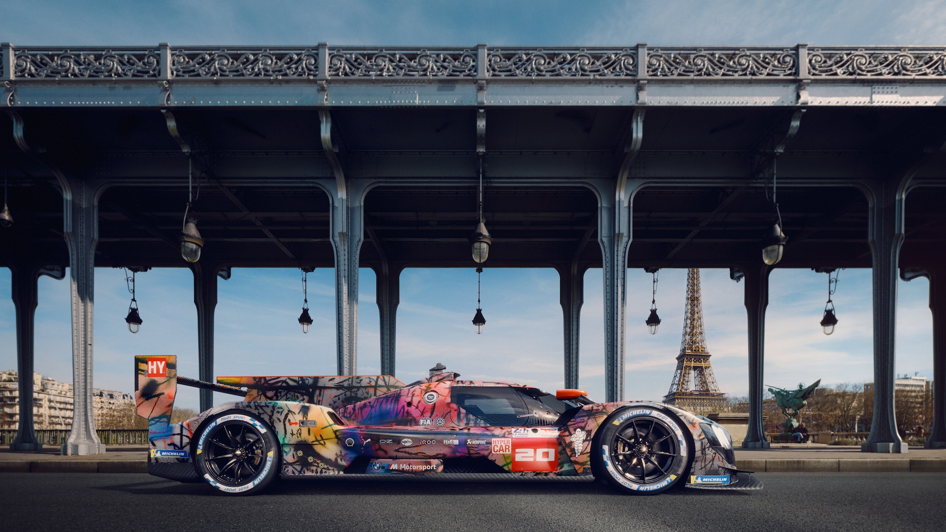 BMW M Hybrid V8 Art Car at the world première in Paris.
