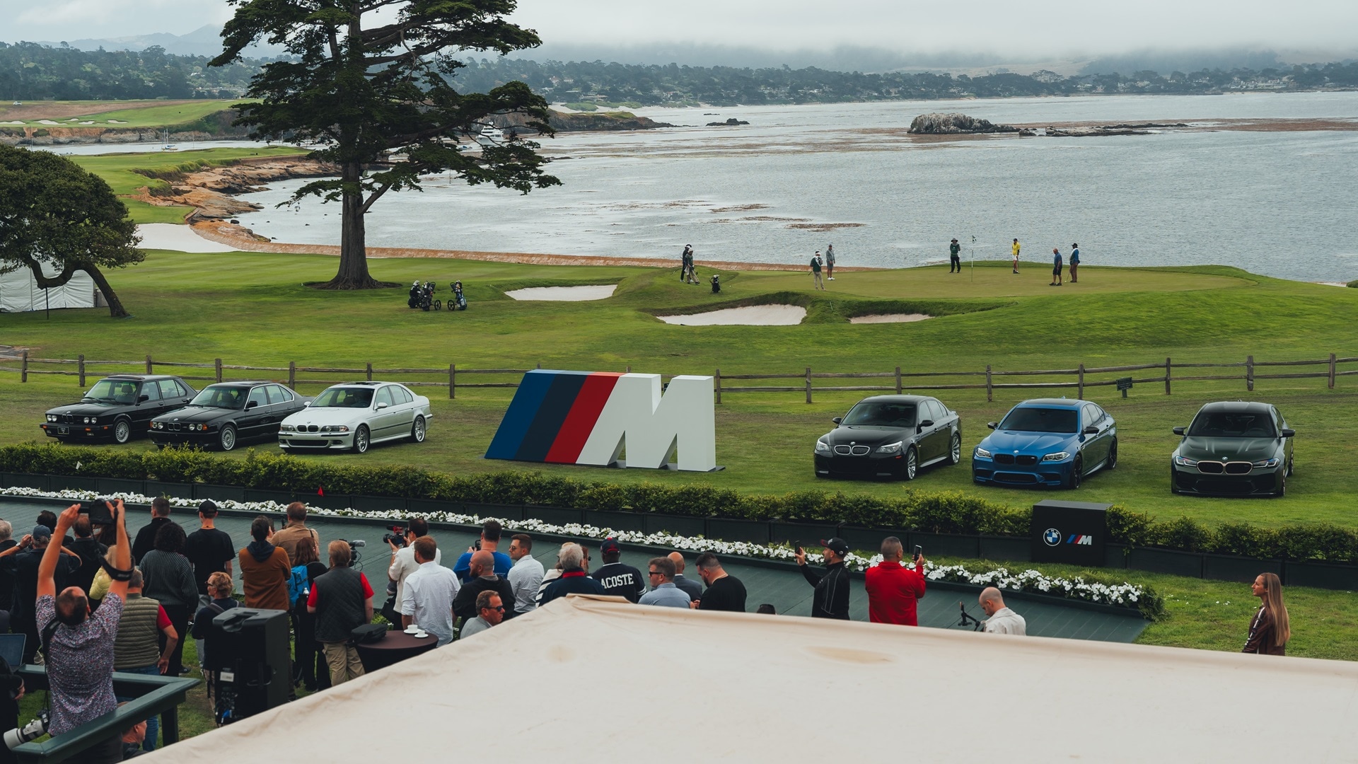 Parade of fame: all of the BMW M5’s predecessors at Pebble Beach.