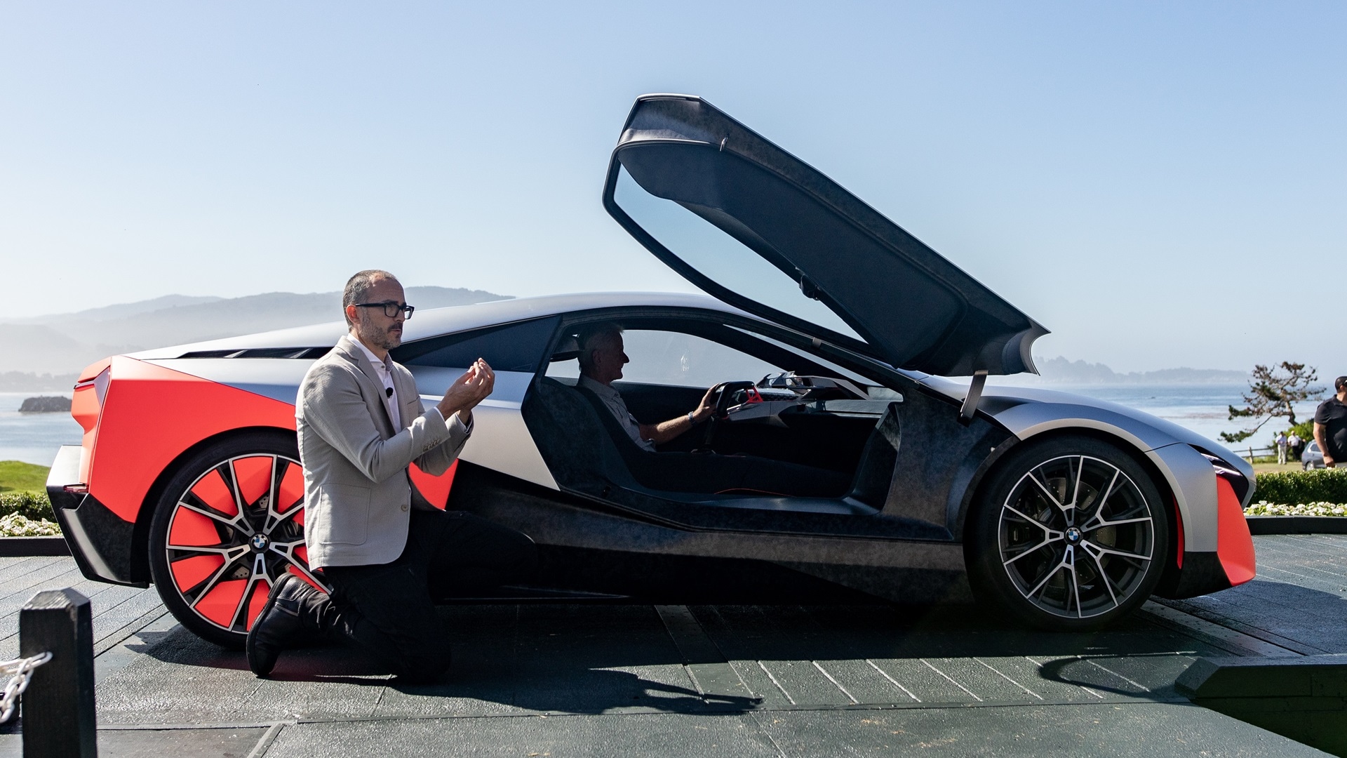 The BMW Vision M Next at its presentation at Pebble Beach, 2019.