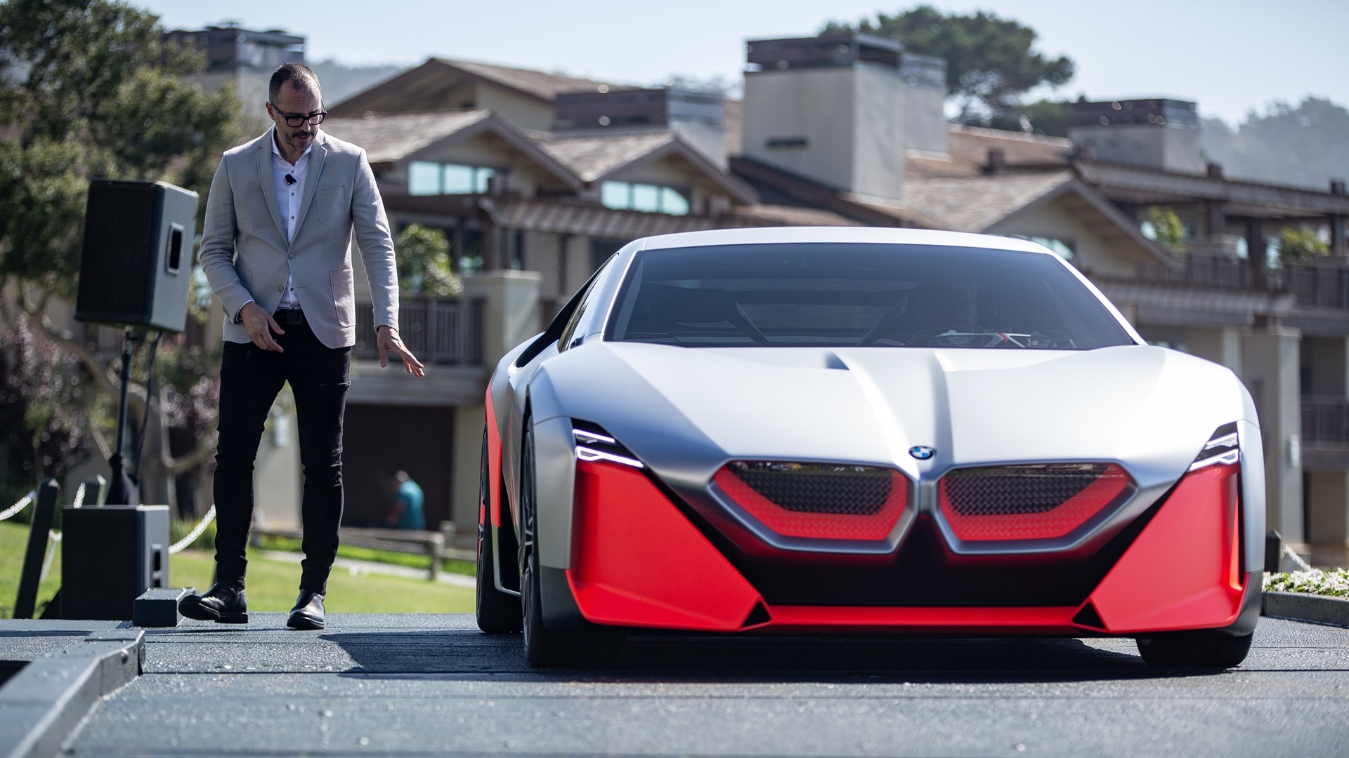 A vehicle from the future amazes the audience of today.
