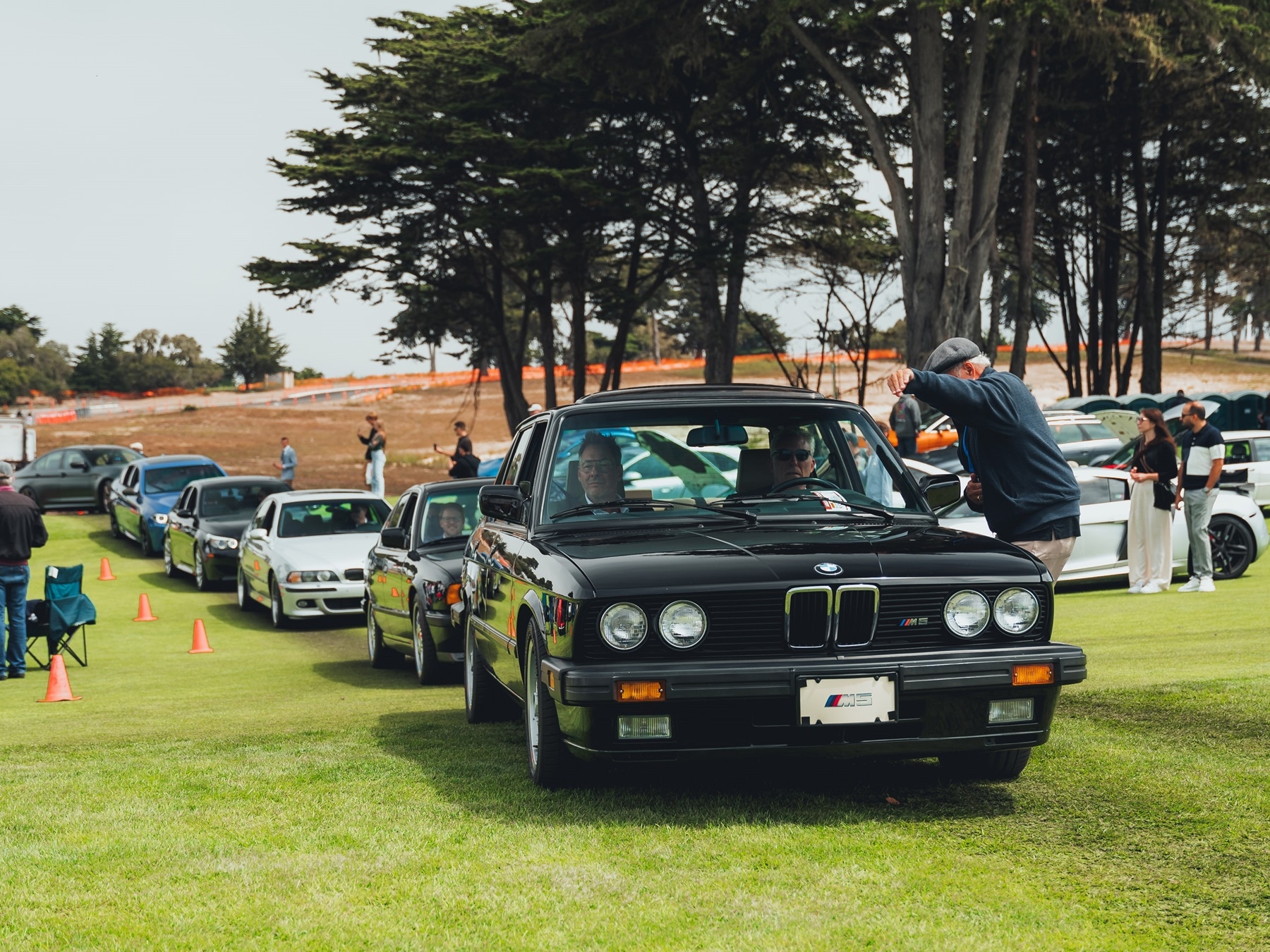 Six generations of BMW M5 make their entrance during the event in 2024.