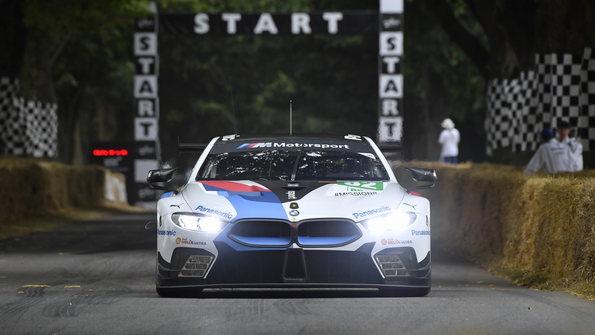 The BMW M8 GTE at the standing start up the “hill” in 2018.