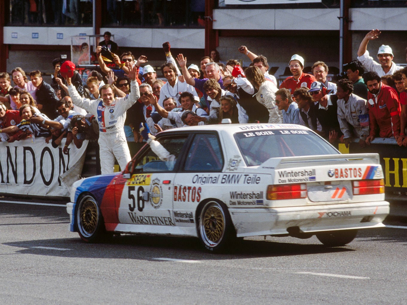 Victory at the 24h race of Spa, 1988: Schnitzer Motorsport with drivers Ravaglia, Quester and Heger.