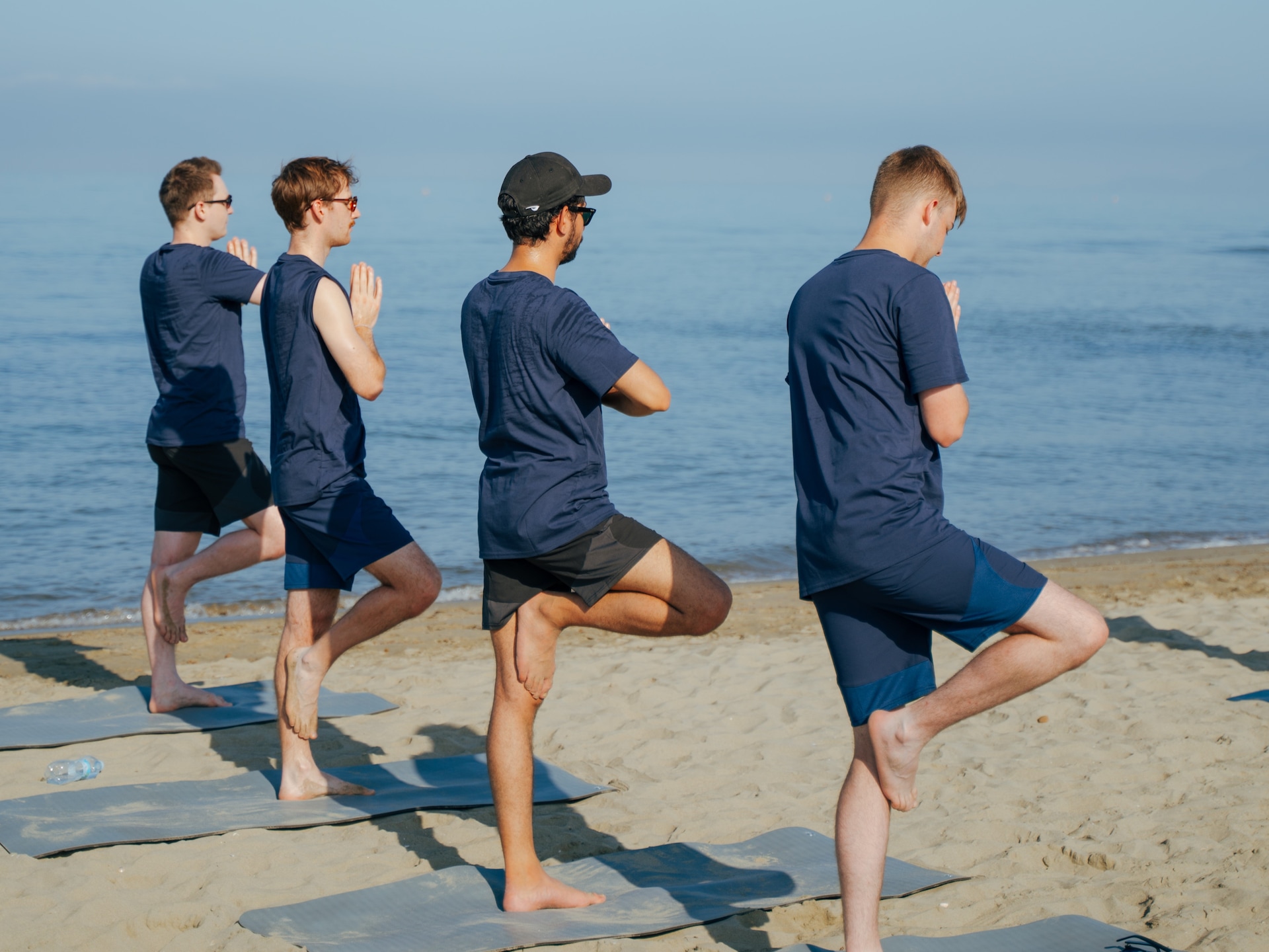 ... yoga on the beach of the Tyrrhenian Sea …