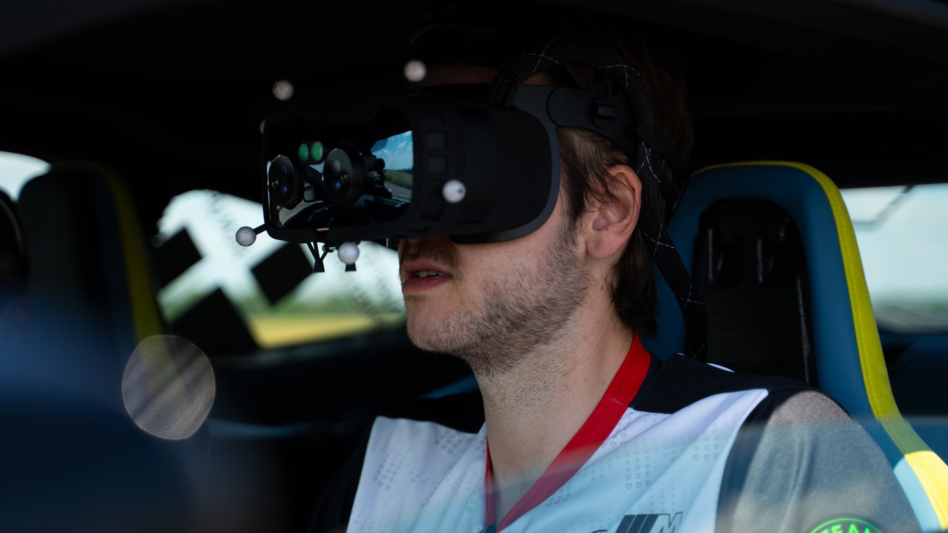 A given course is projected into the VR headsets …