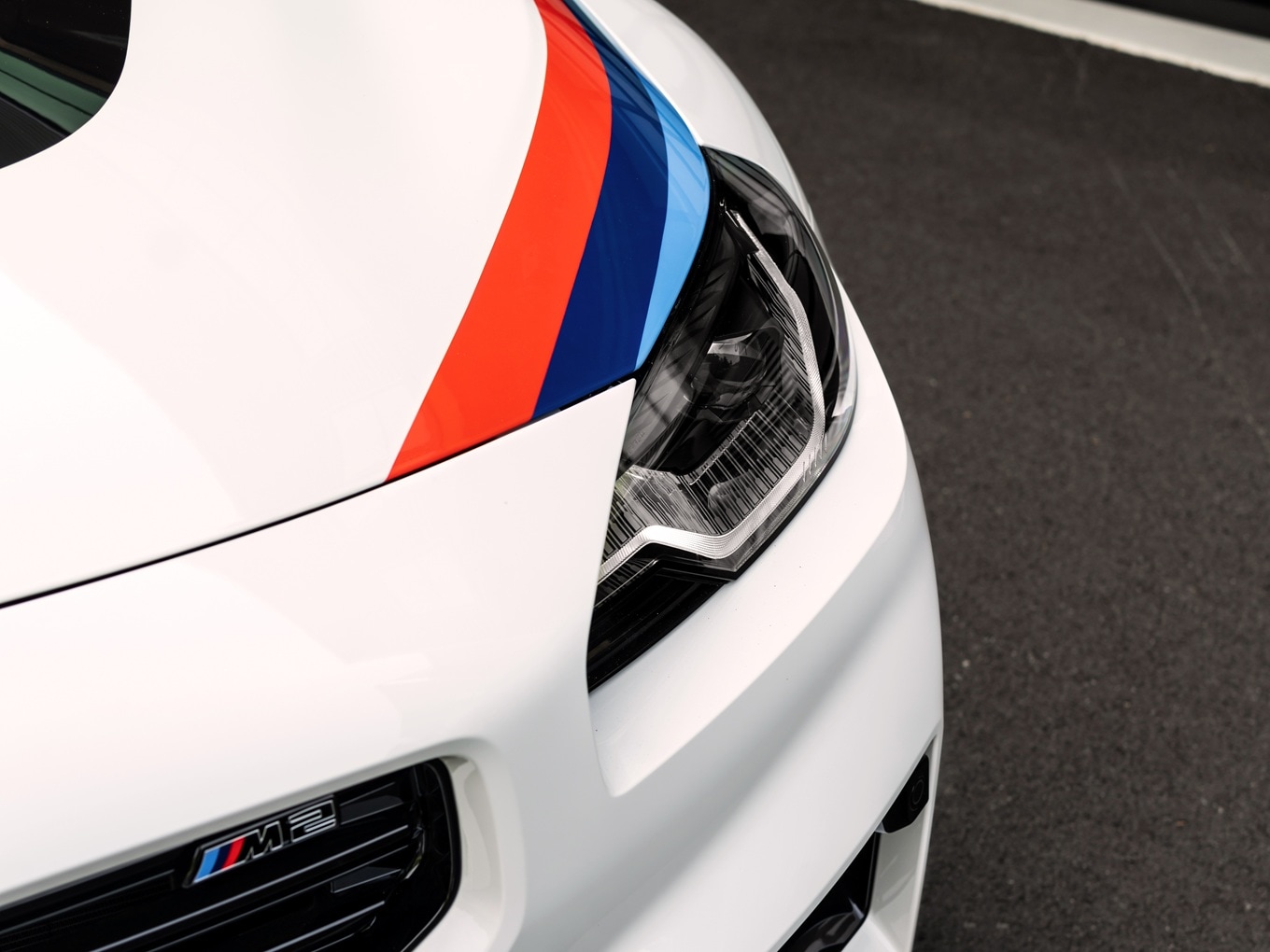 M stripes gracing the bonnet of the BMW M2 Turbo Design Edition