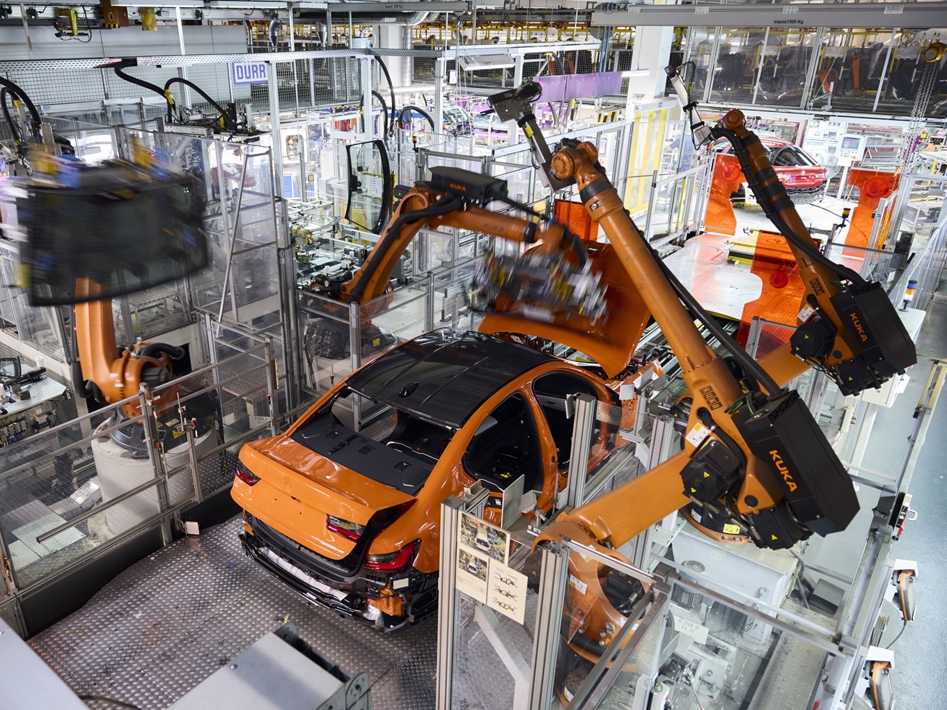 Automatisierte Fertigung des BMW M3 im BMW-Werk in München.