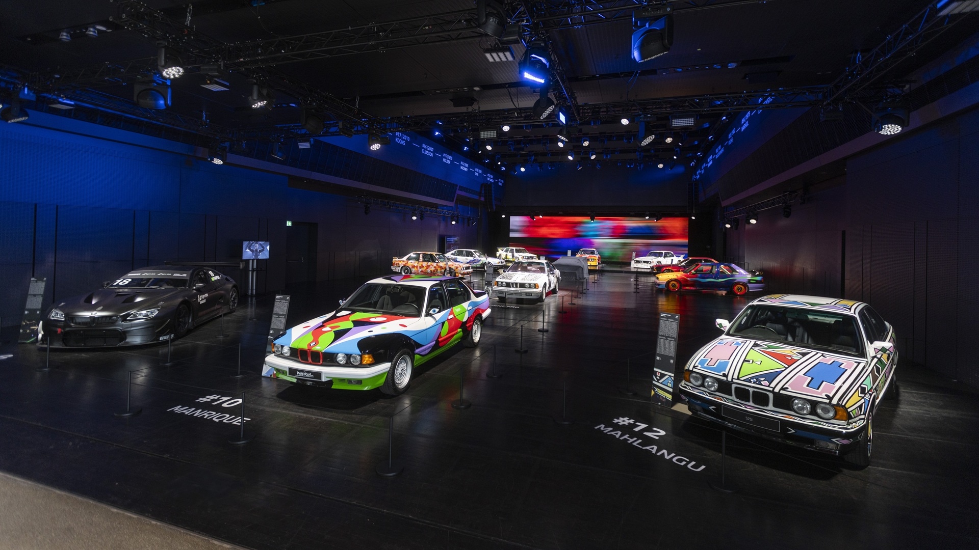 A couple of BMW Art Cars on display at BMW Welt.
