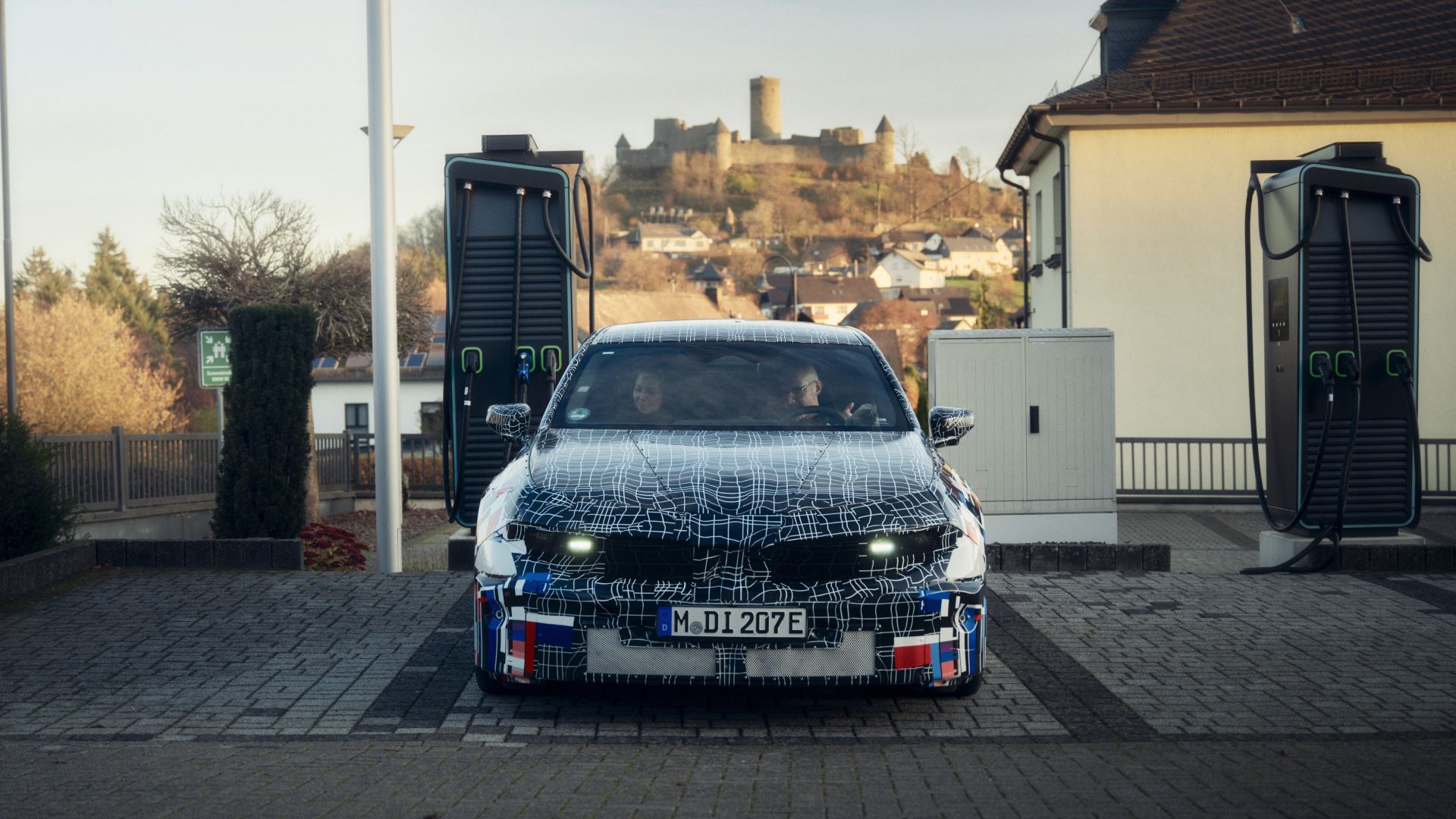 The fully electric technology demonstrator from BMW M at the BMW M charging station at the Nürburgring. 