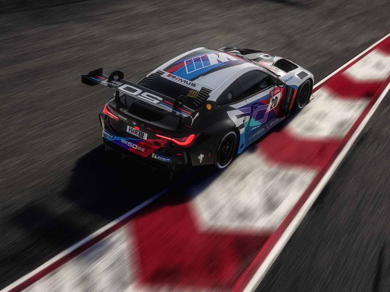Schubert Motorsport’s BMW M4 GT3 in 50 Years of BMW M livery.